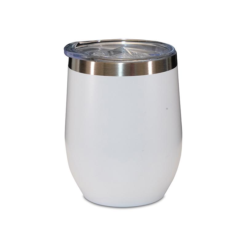 Vaccuam Insulated Coffee Mug With Clear Lid And Anti Slip Base White Colour